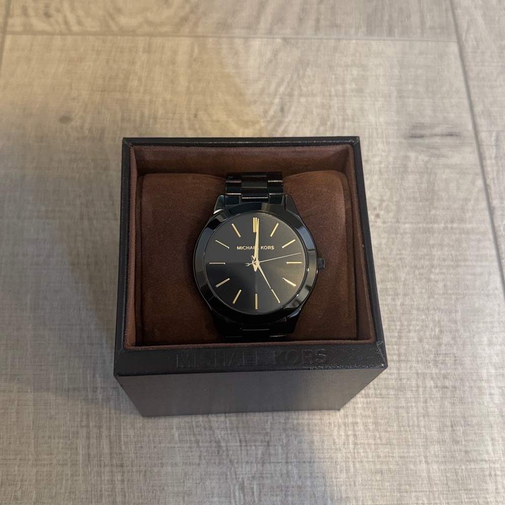Michael Kors Black and Gold Watch